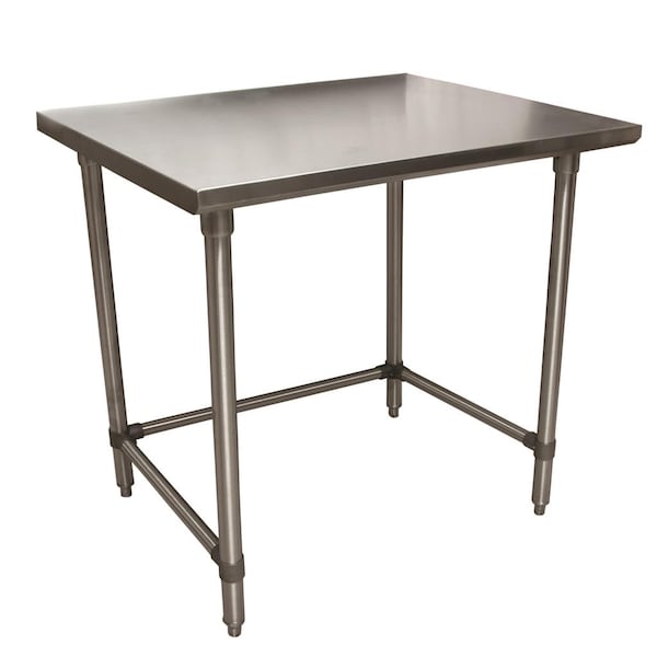 Bk Resources Work Table Open Base, 16/304 Stainless Steel, Plastic Feet 30"Wx30"D CVTOB-3030 - main